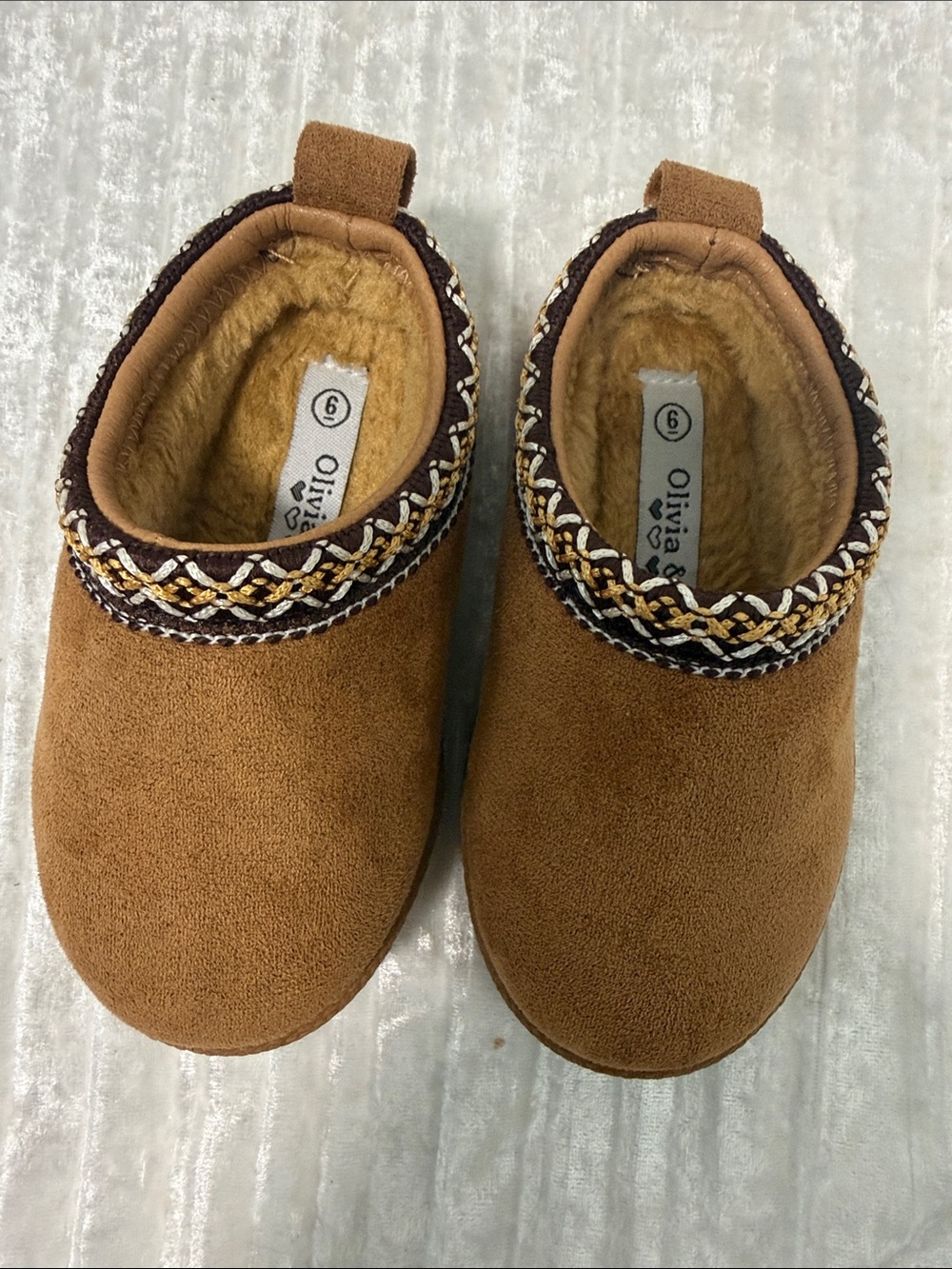 Kids Tan Cozy Slip-On Shoes